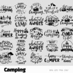 120 Different Design Camping SVG Bundle for Cricut Design Space.