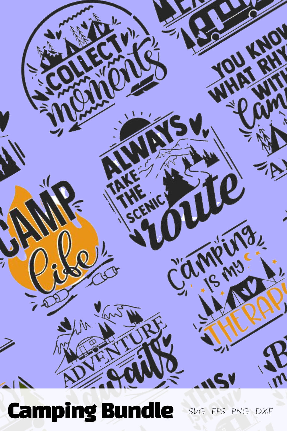 Camping SVG Bundle Adventure Quotes - preview image.