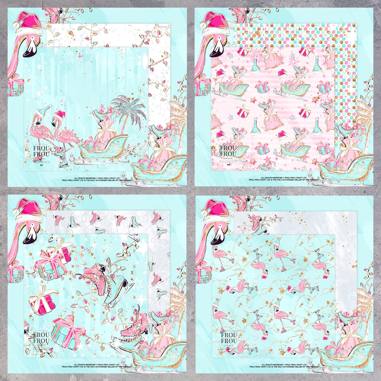 Christmas Flamingo Paper Pack cover.