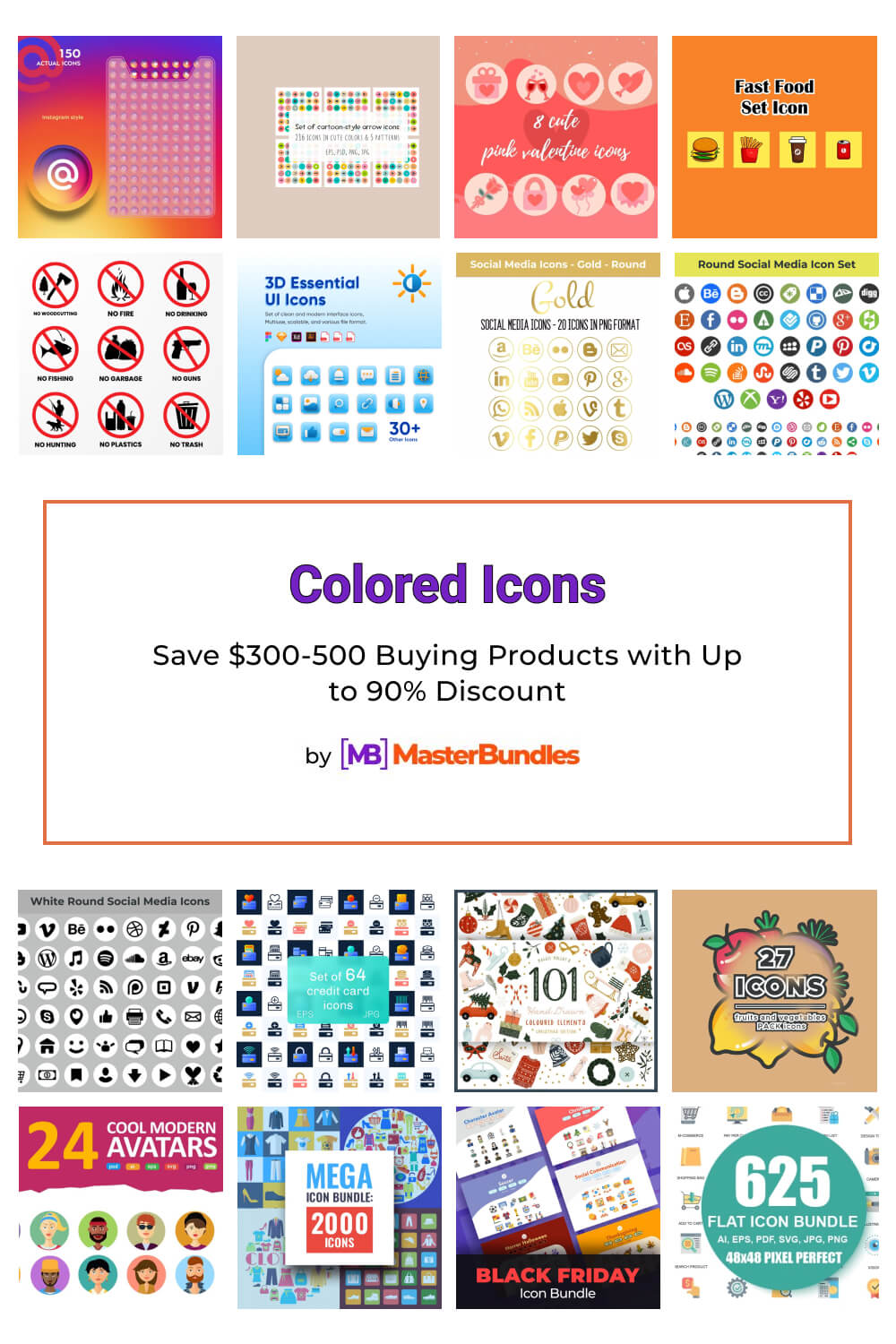 colored icons pinterest image.