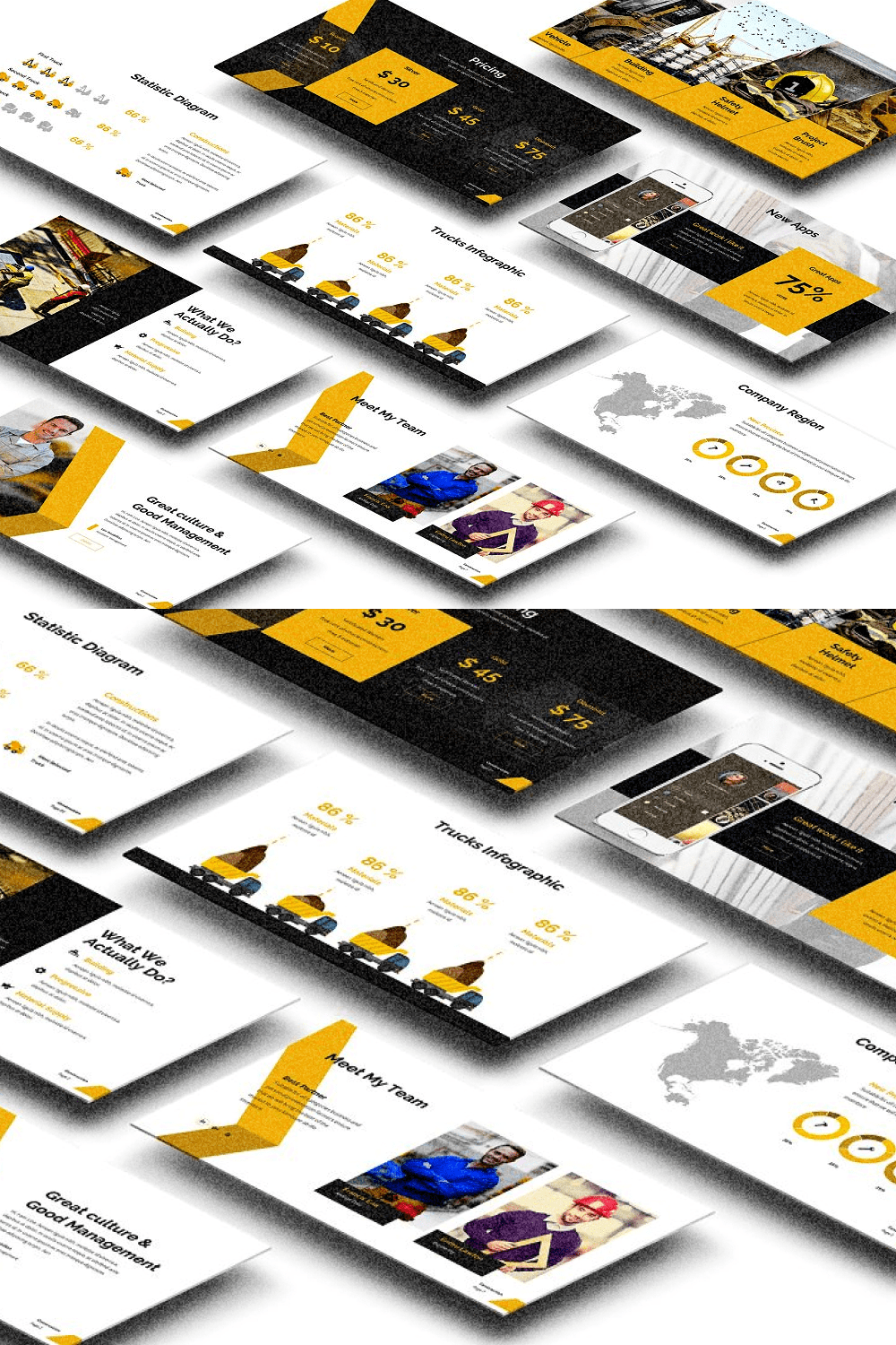 Bright template for construction themes.