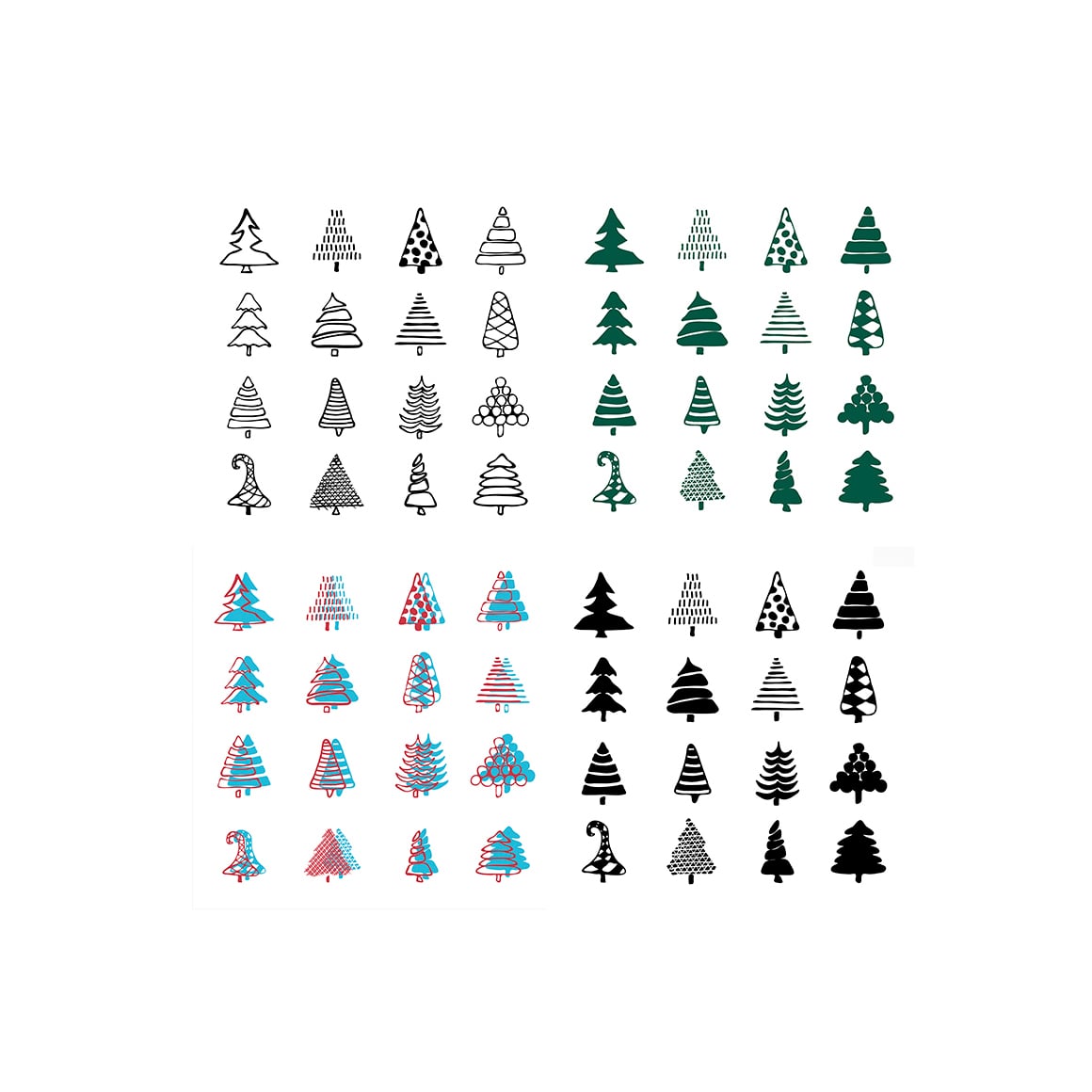 Doodles Fir Tree Icons cover.