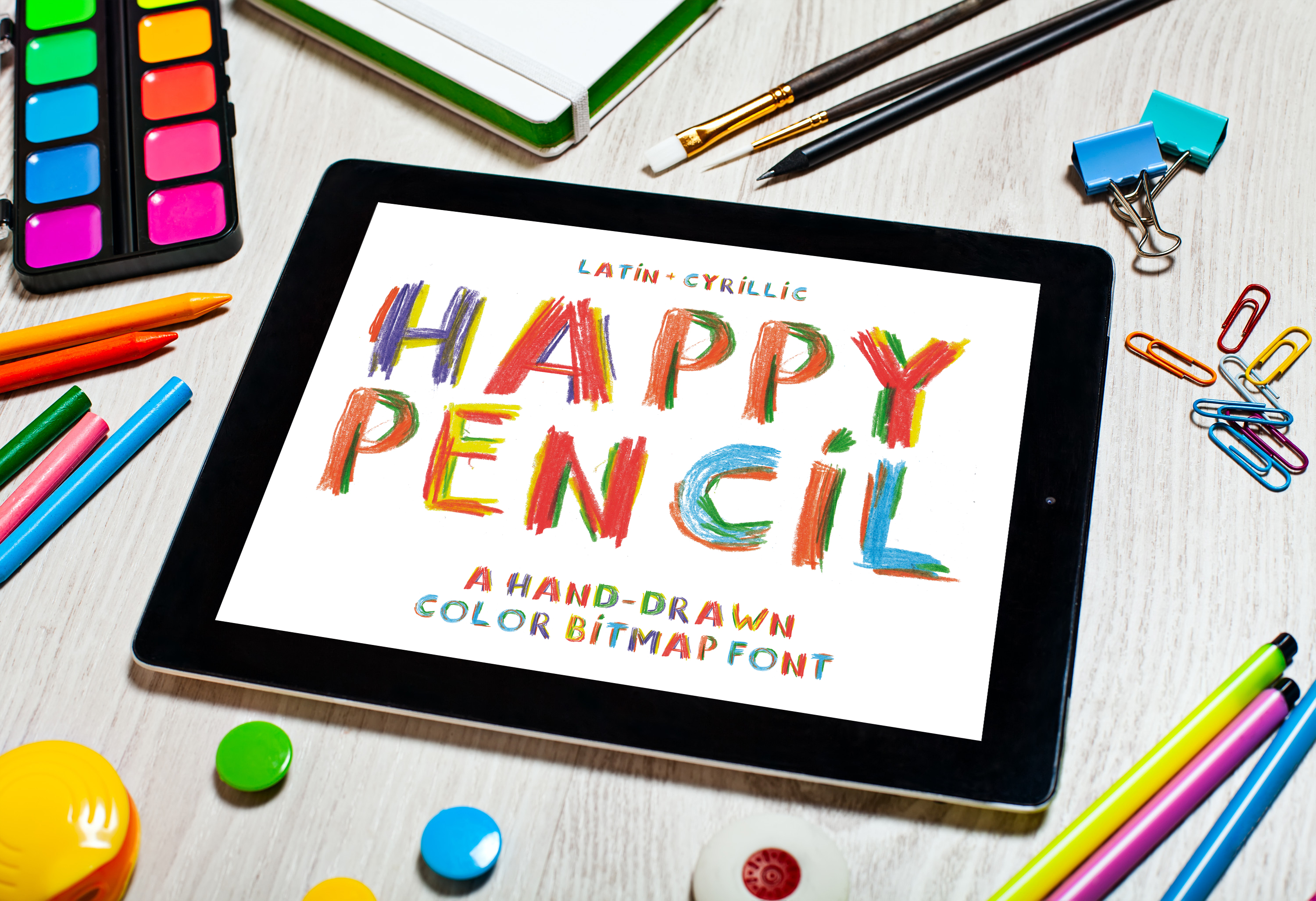 Happy Pencil Bitmap Color Font - cover image.