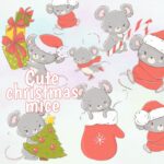 Graphic collection with Christmas mice.