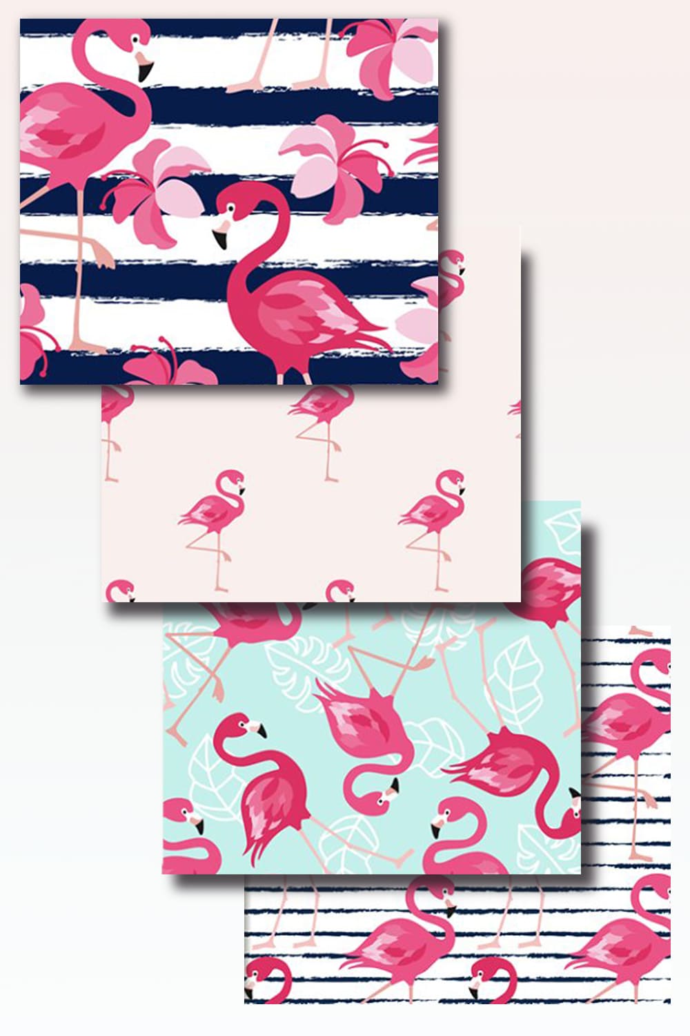 Colorful flamingo set.