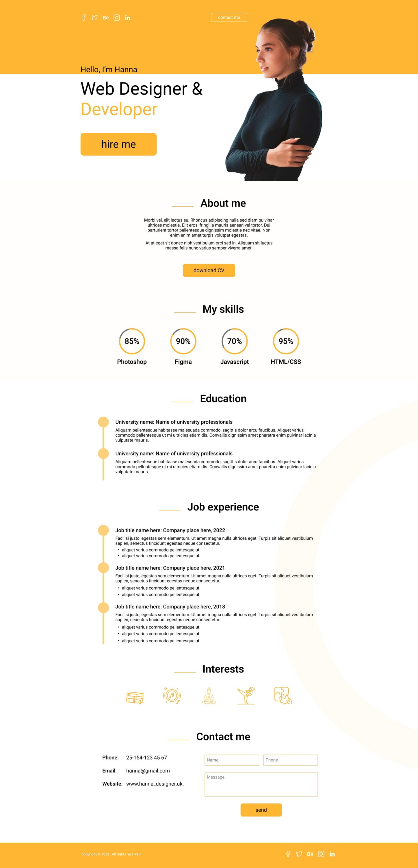 Light page for modern online education.