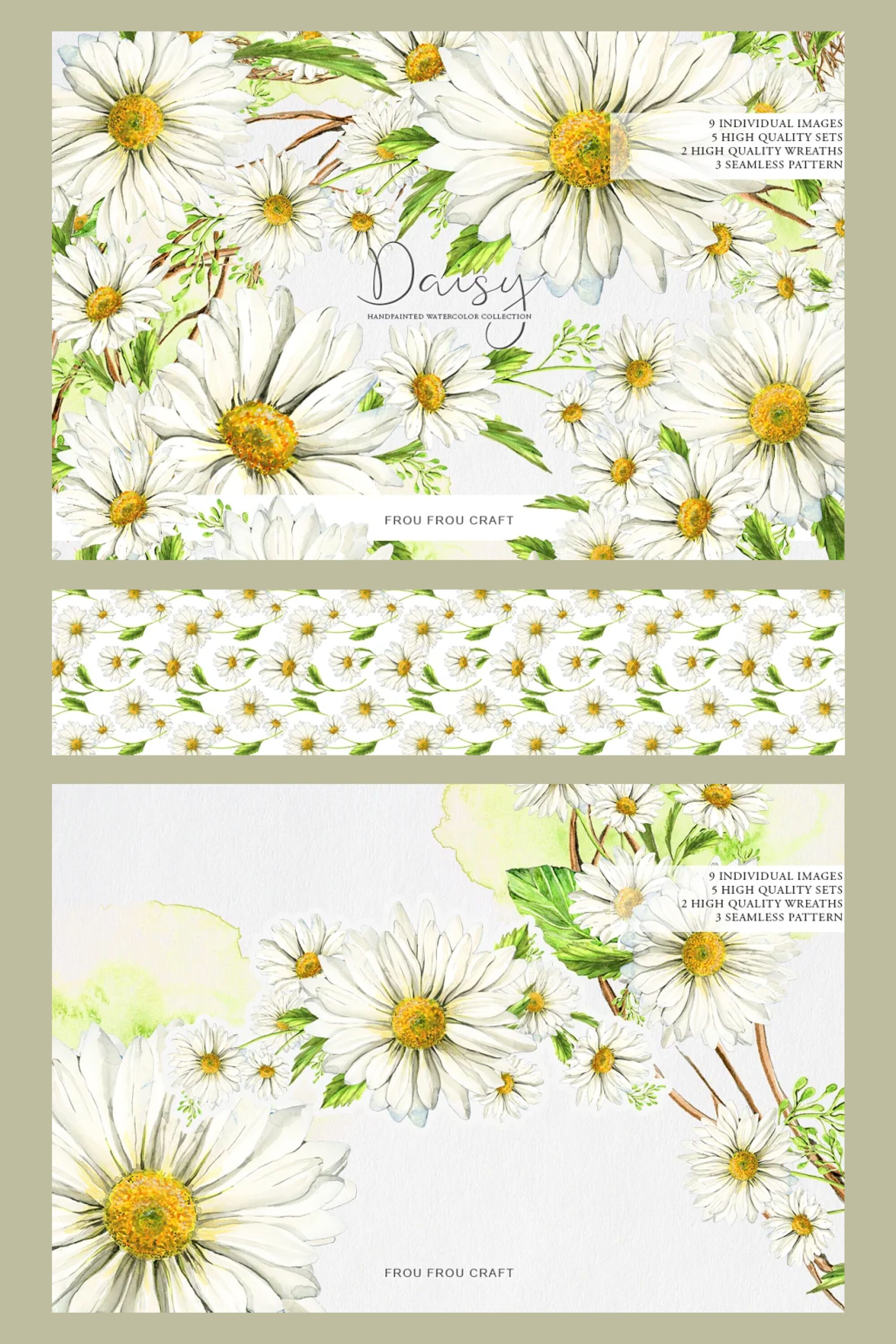 White wild flowers on the pastel background.