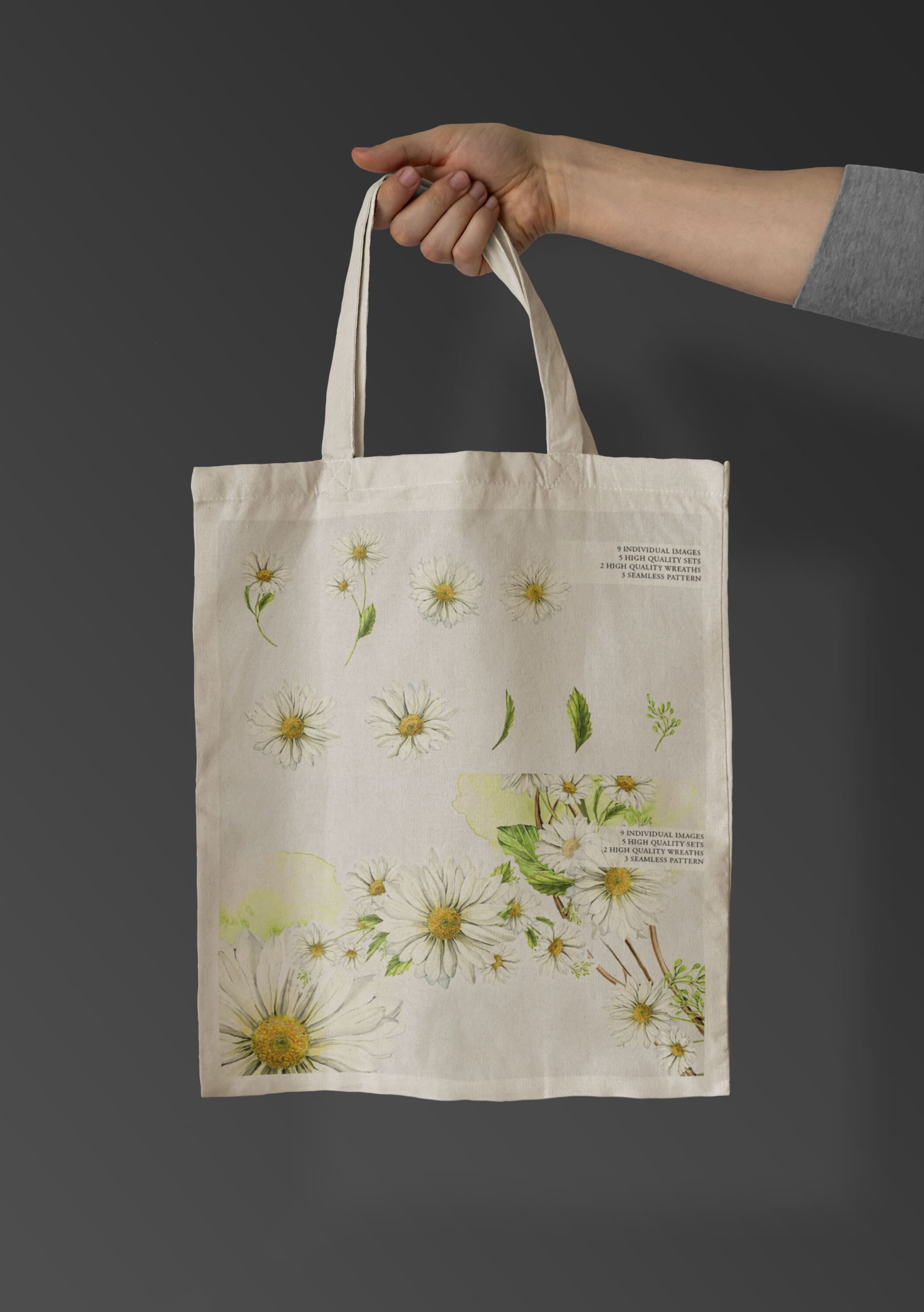 Daisy Clip Art - eco bag.