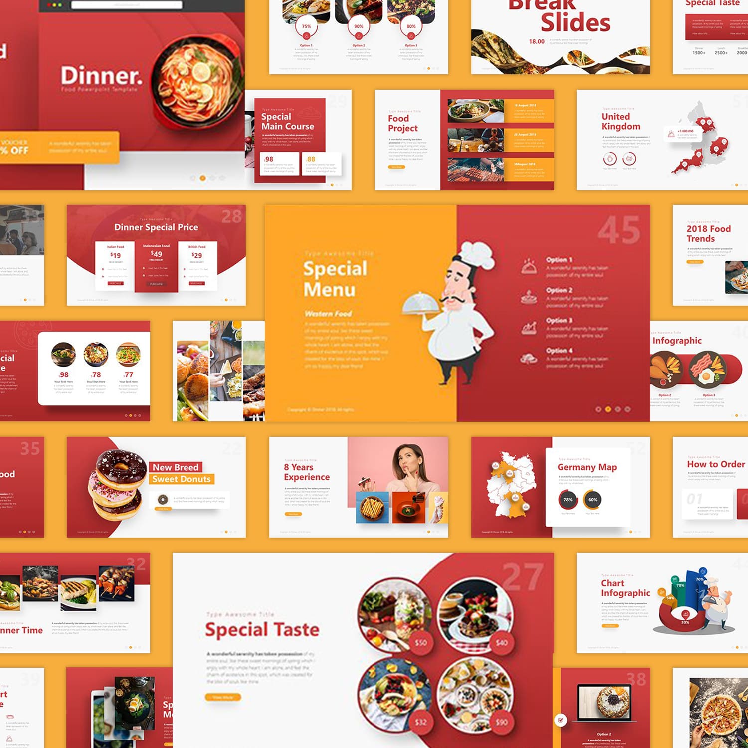 Dinner - Food Presentation Template cover.