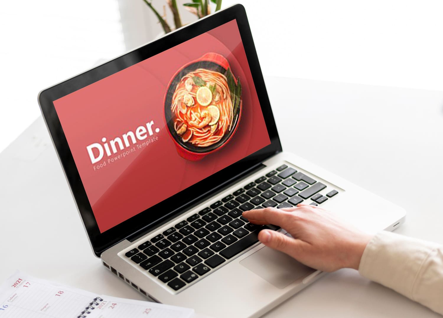 Dinner - Food Presentation Template - laptop.