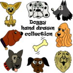 Dogs Hand Drawn Collection and Outline Icons collection.