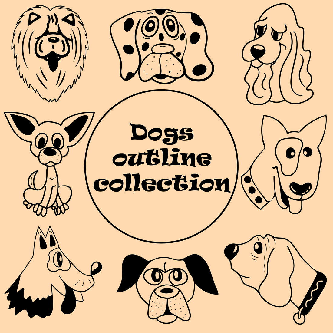 dogs outline collection