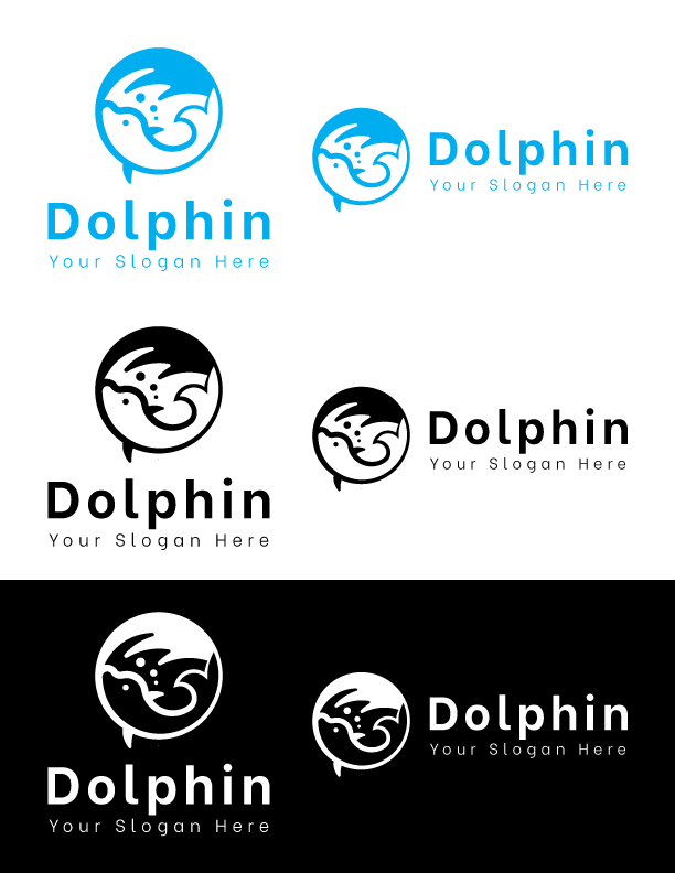 Dolphin Logo Template.