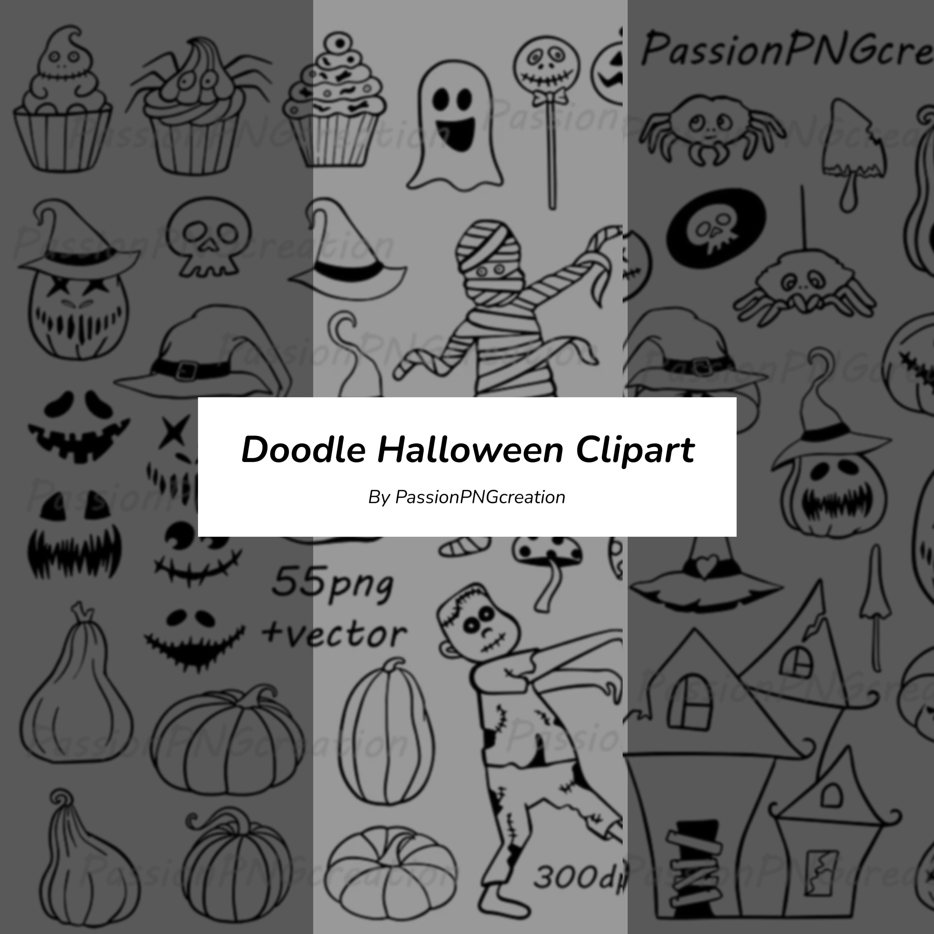 Doodle Halloween Clipart.
