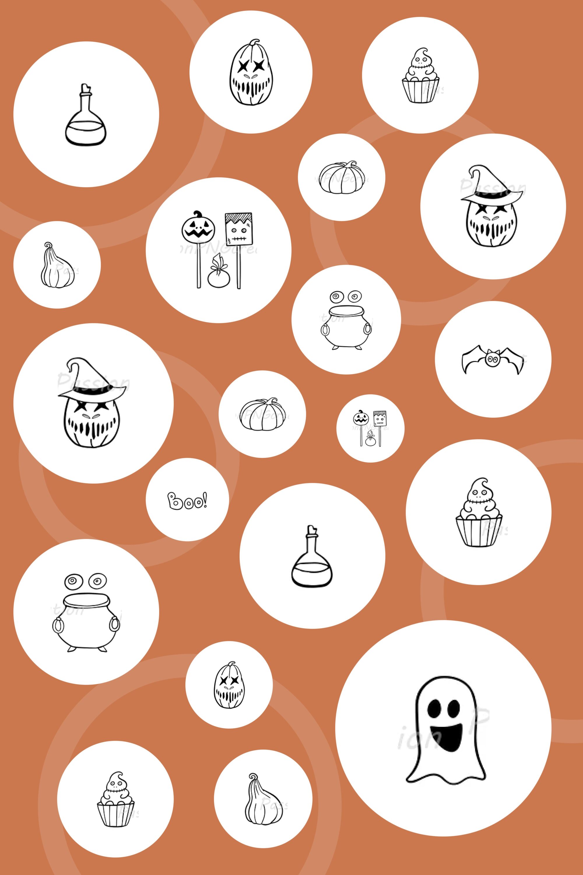 Colorful Halloween illustrations for happy holiday.