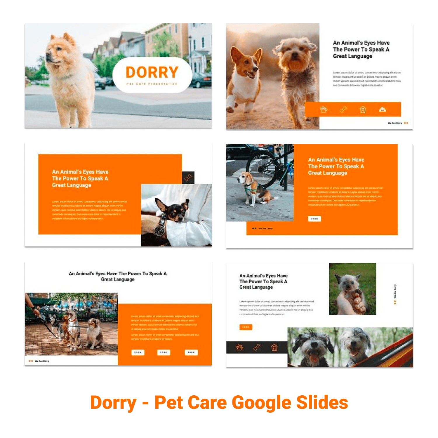 Dorry - Pet Care Google Slides cover.