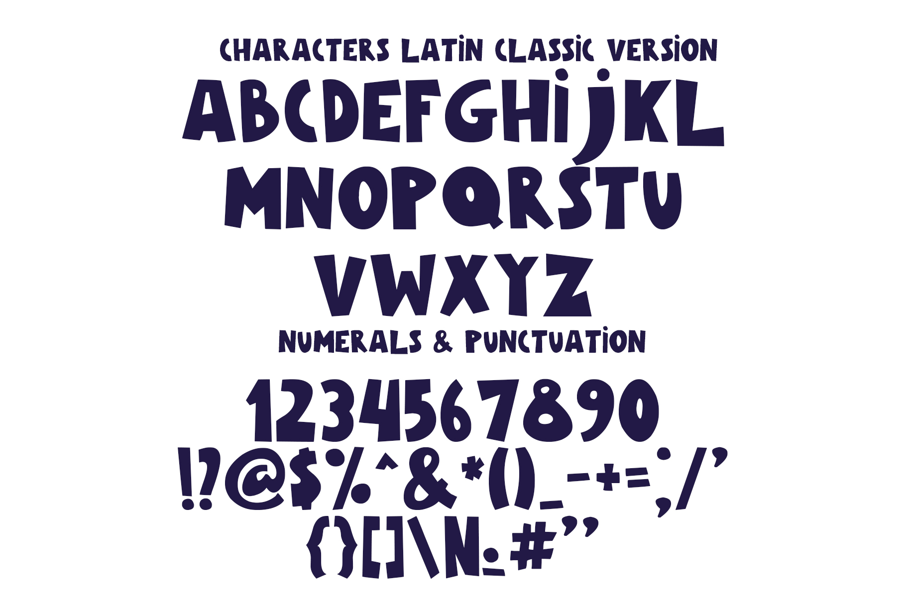 Latin letters with numerals & punctuation.