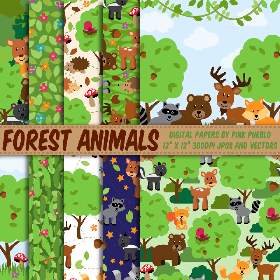 Forest animals for eco brand.