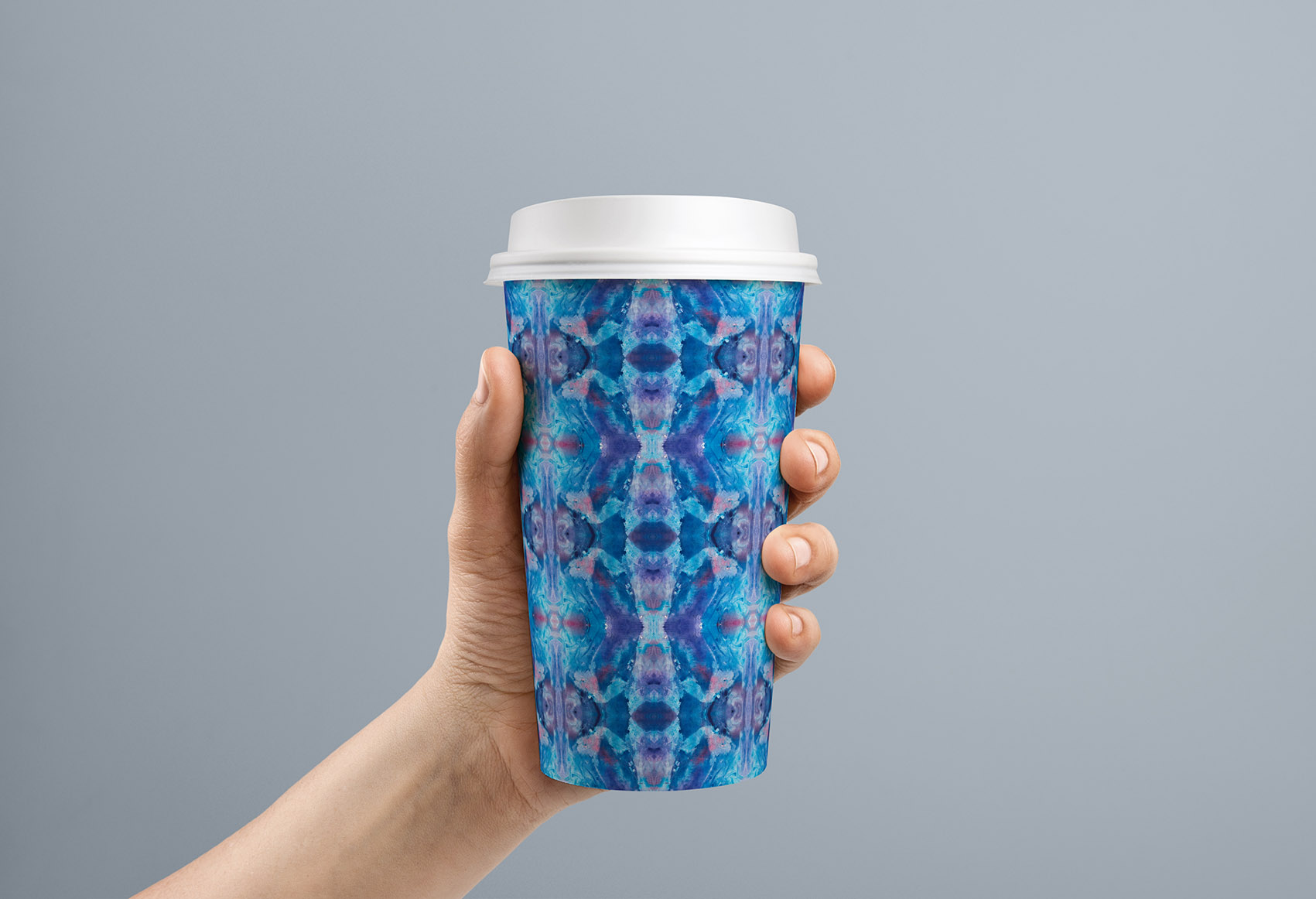 Abstract Watercolor Fractal Pattern coffee cup.