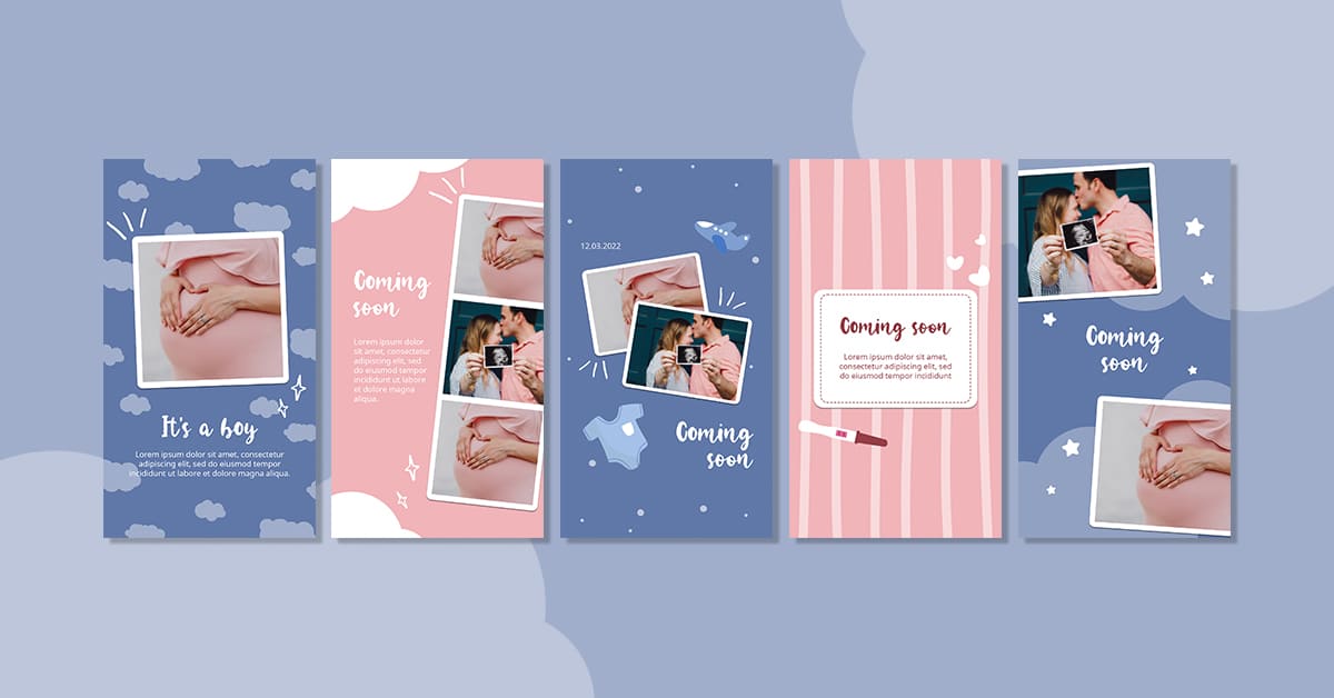 Colorful Pregnancy Instagram Story Template for the warmest moments.