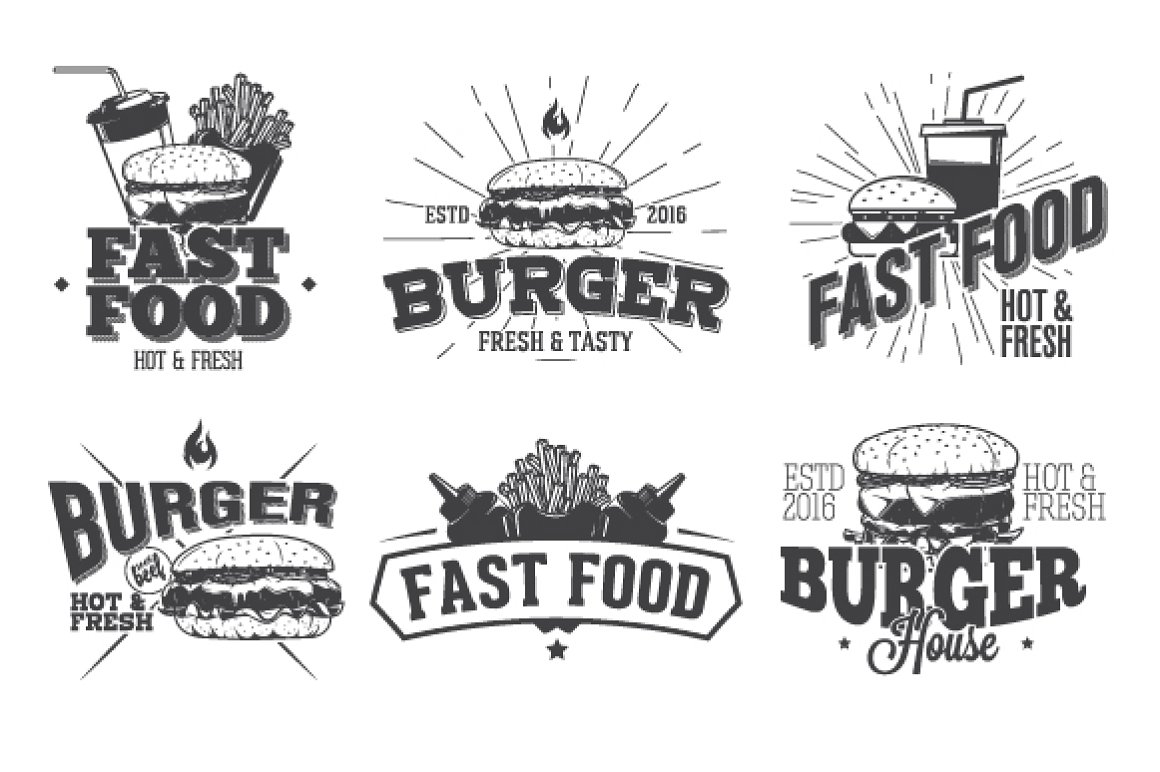 So simple and clear logos for food spheres.