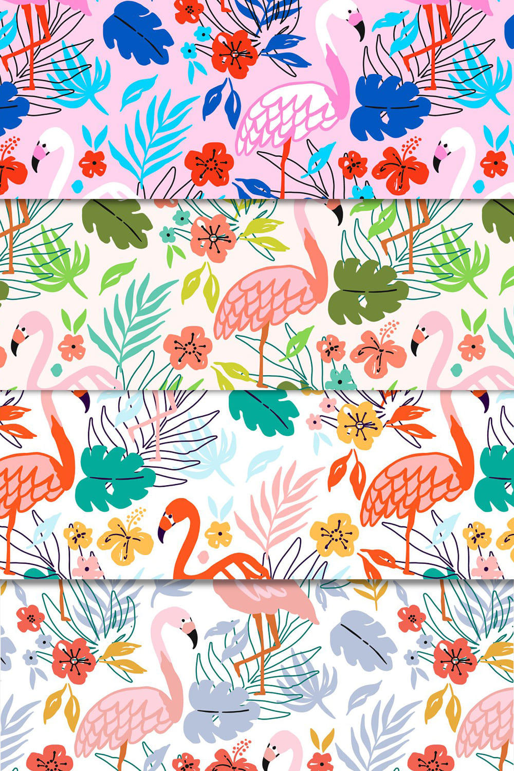 Colorful flamingo set.
