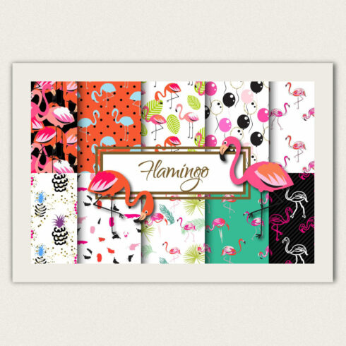 Flamingo Seamless Patterns.