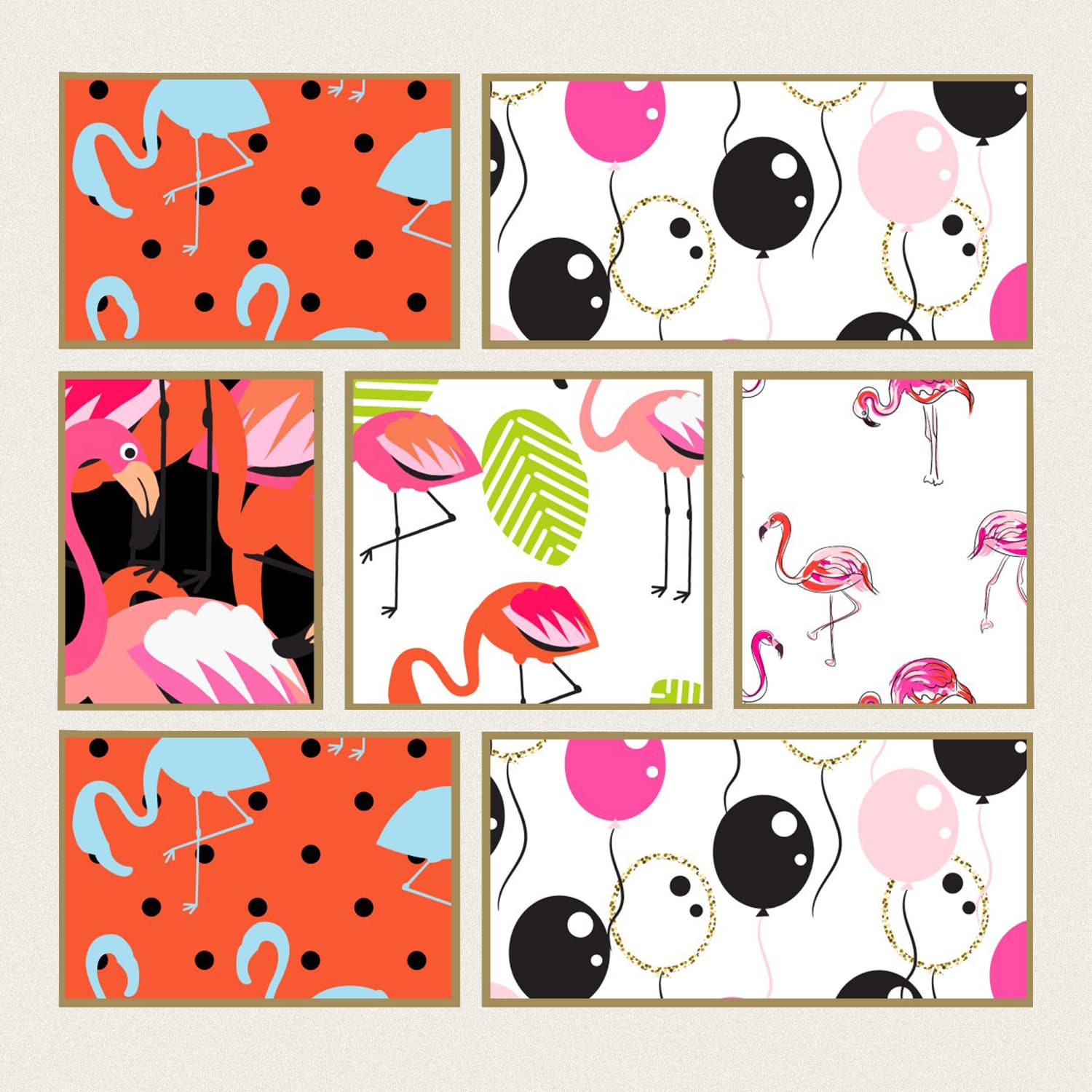 Flamingo Seamless Patterns cover.