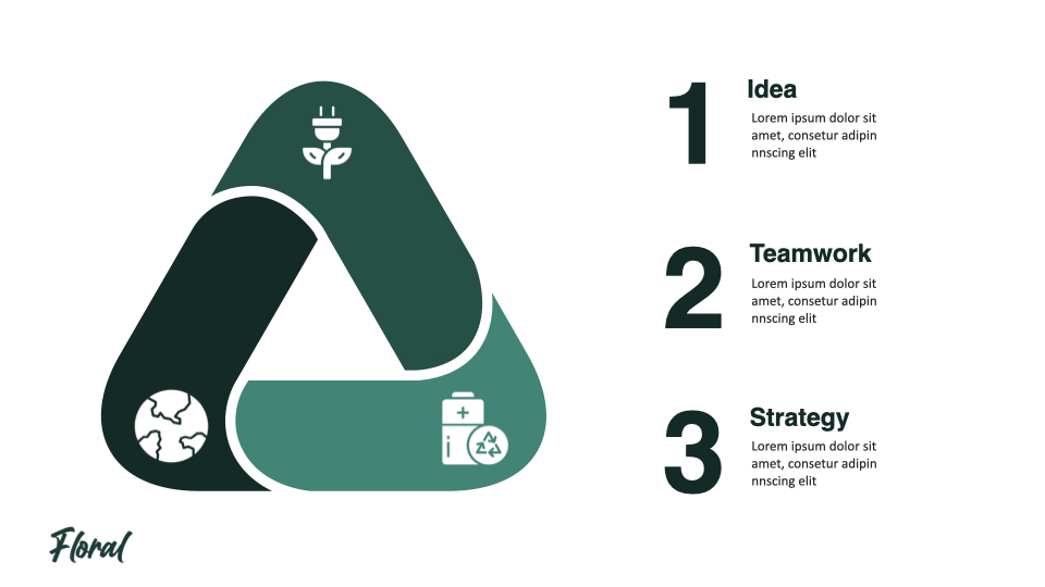Soft green triangle for infographic.