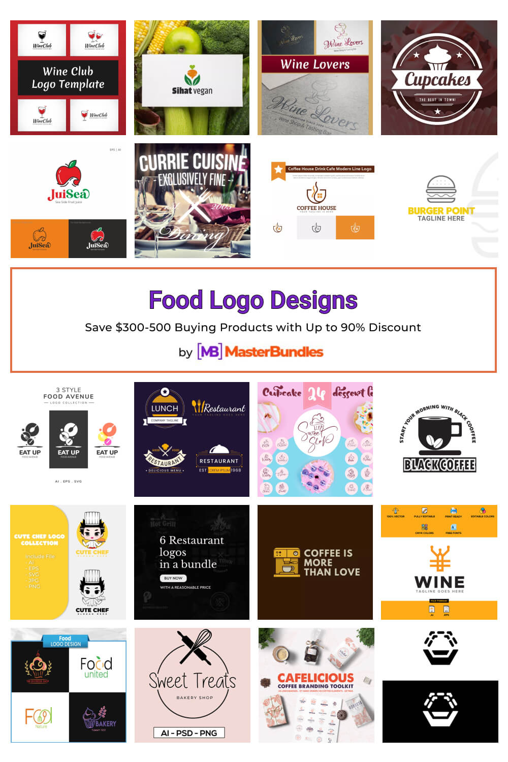 food logo designs pinterest image.
