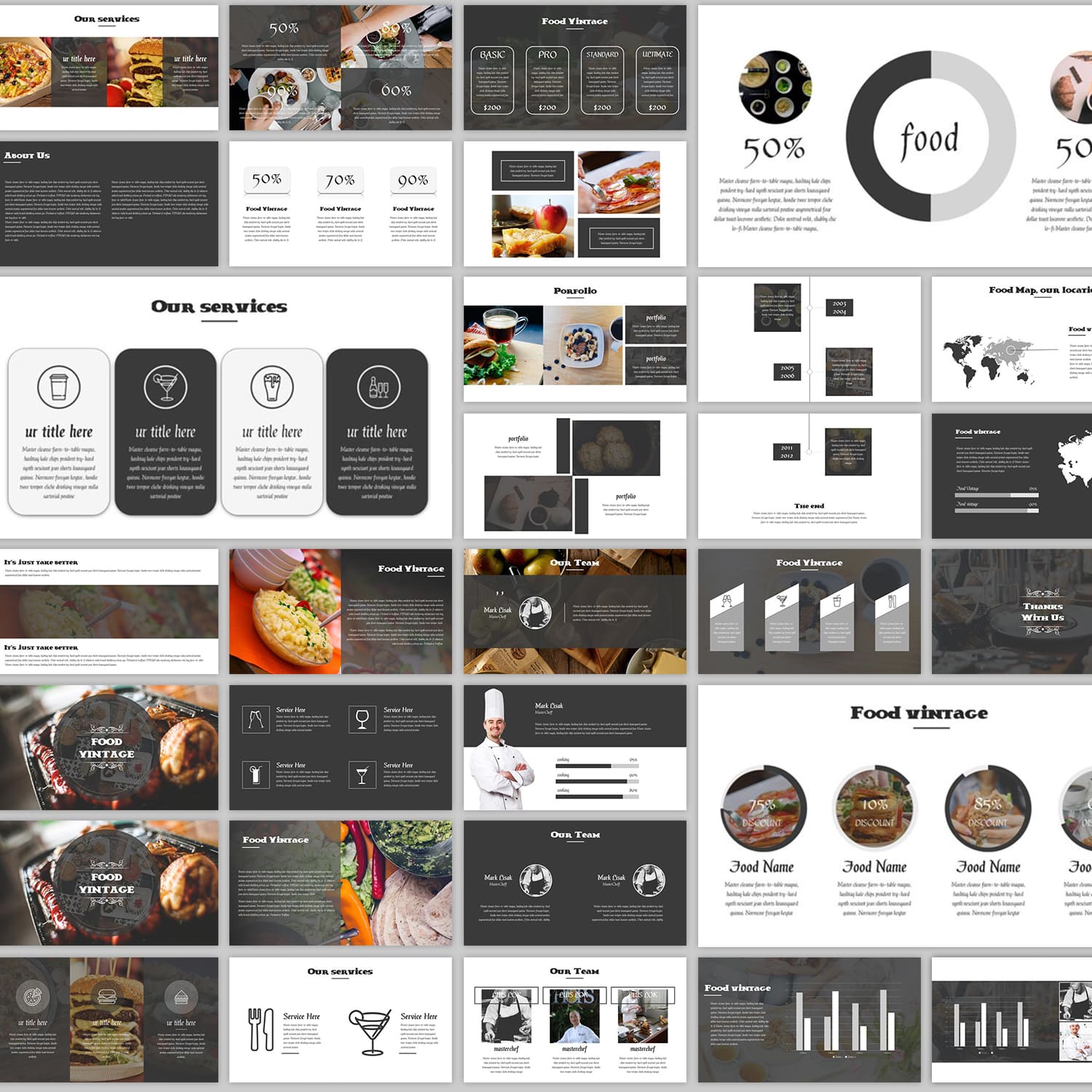 Food Vintage Powerpoint Template cover.