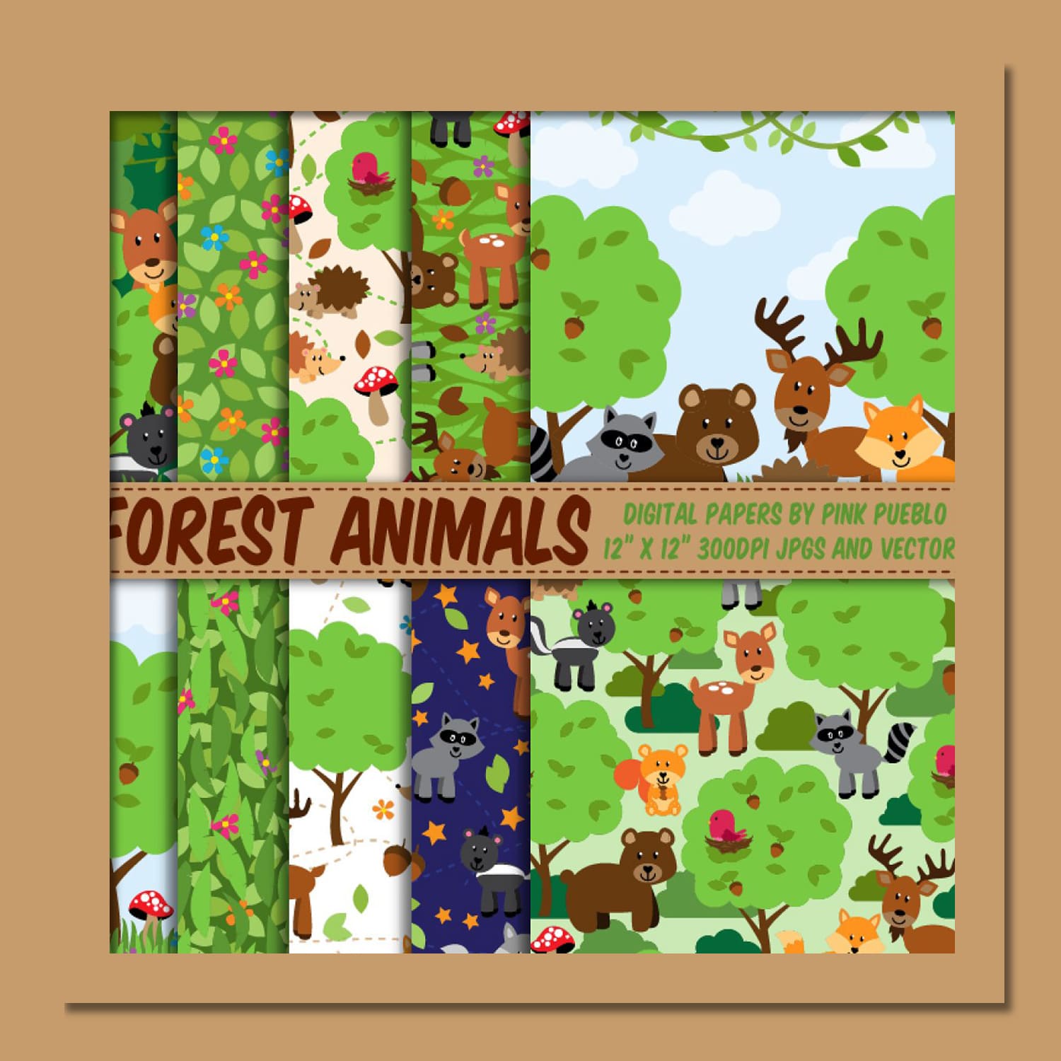 Forest Animals Paper and Patterns.