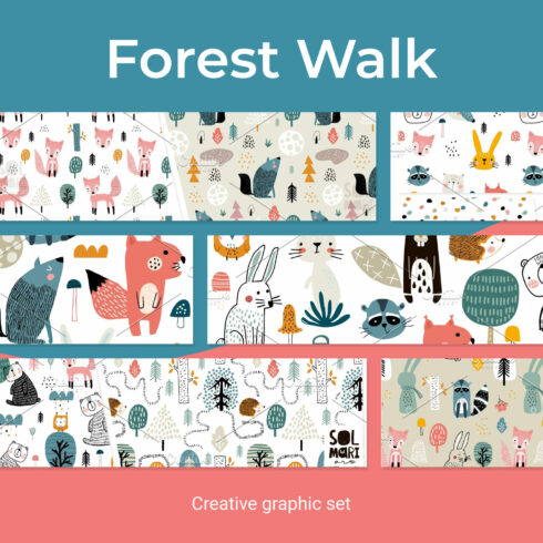 FOREST WALK creative graphic set.