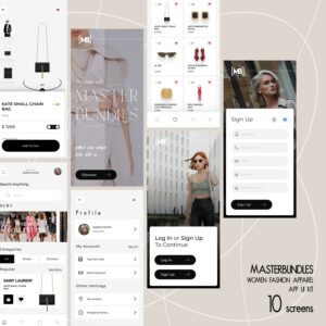Women Fashion Apparel App UI Kit.