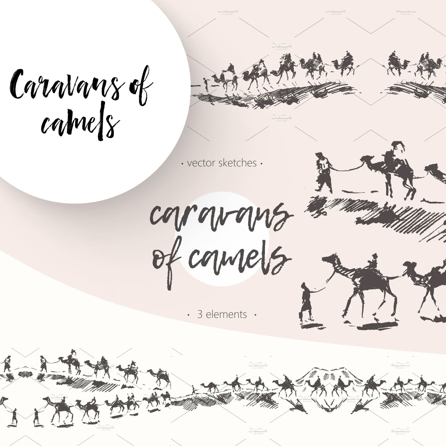 Caravans of camels.