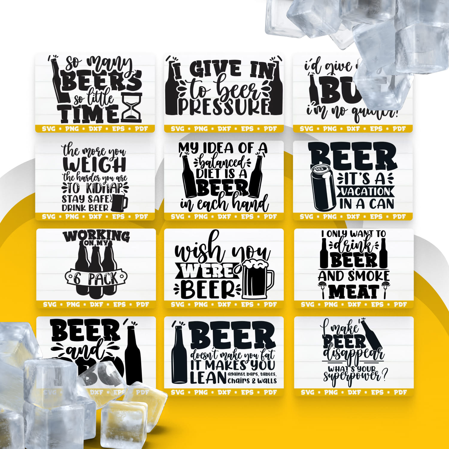 Beer SVG Bundle - 30 Designs - Beer Quotes SVG Bundle cover.