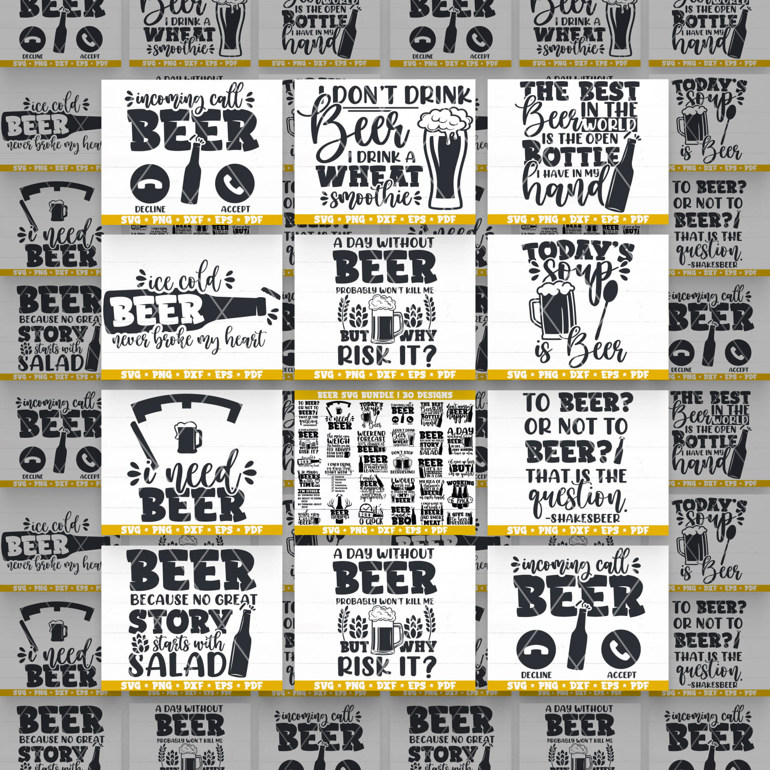 Beer Lover SVG Bundle cover.