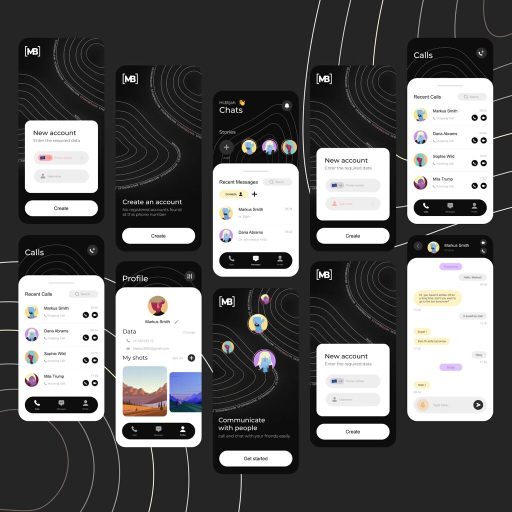 Modern Chatting App UI Kit – MasterBundles