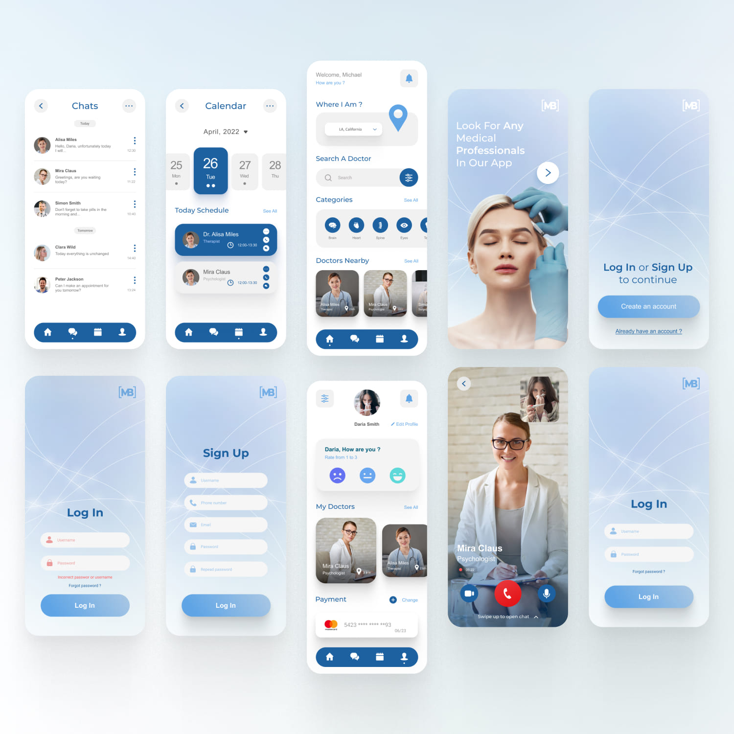 Doctor Appointment Mobile App UI Kit cover.