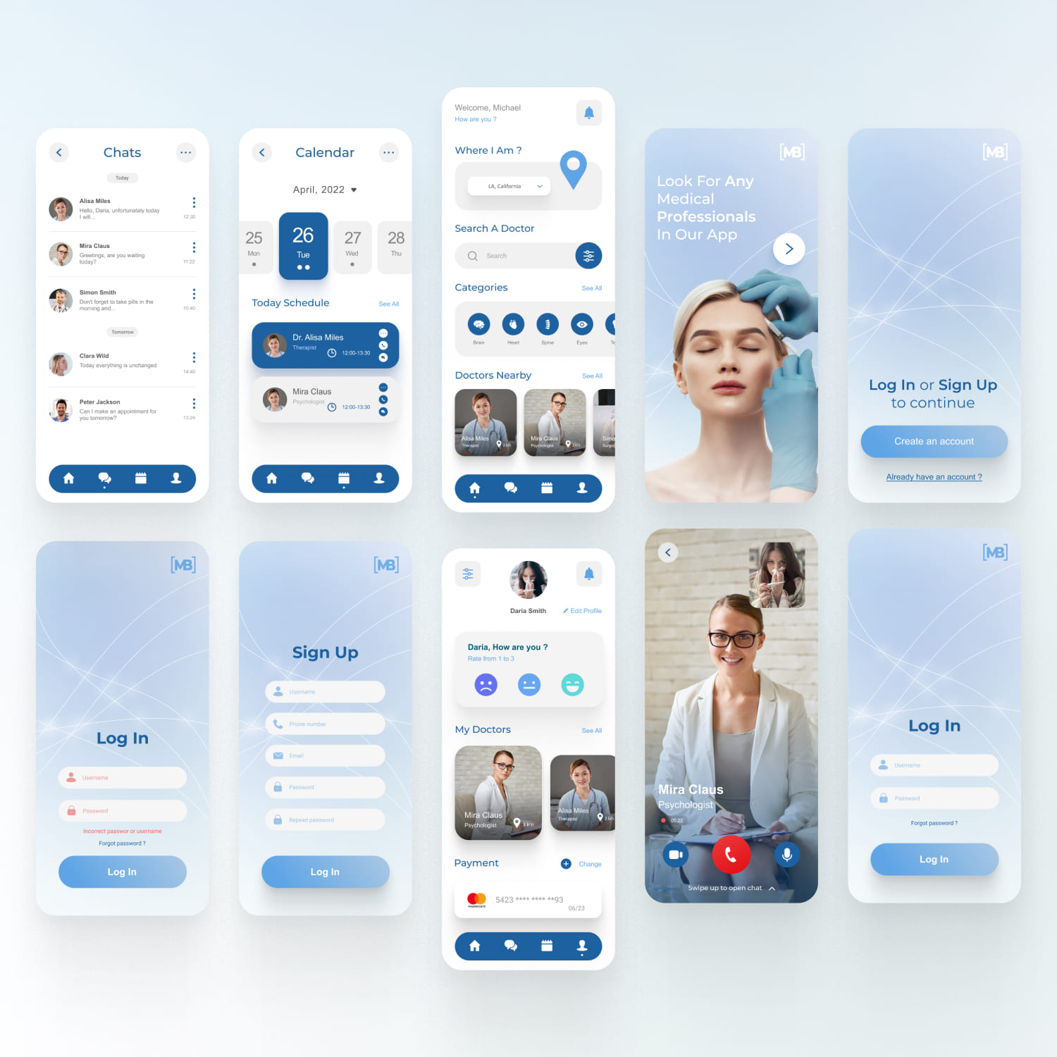 Doctor appointment app ui design