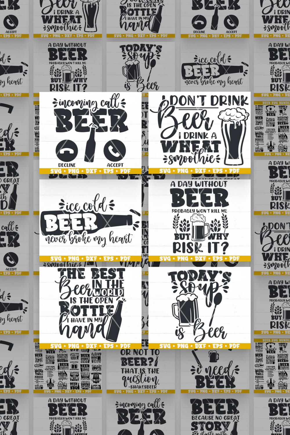 Beer illustrations and quotes.