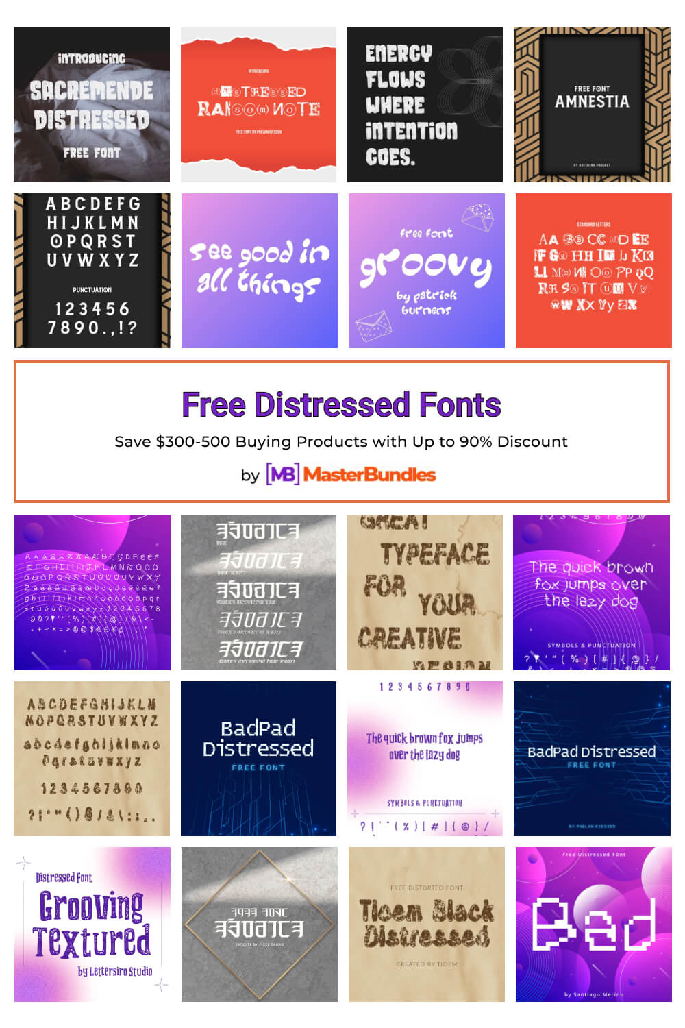 free distressed fonts pinterest image.