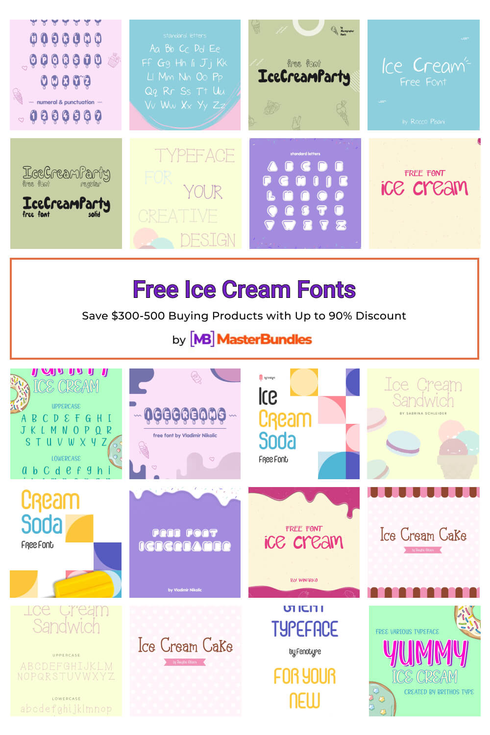 free ice cream fonts pinterest image.