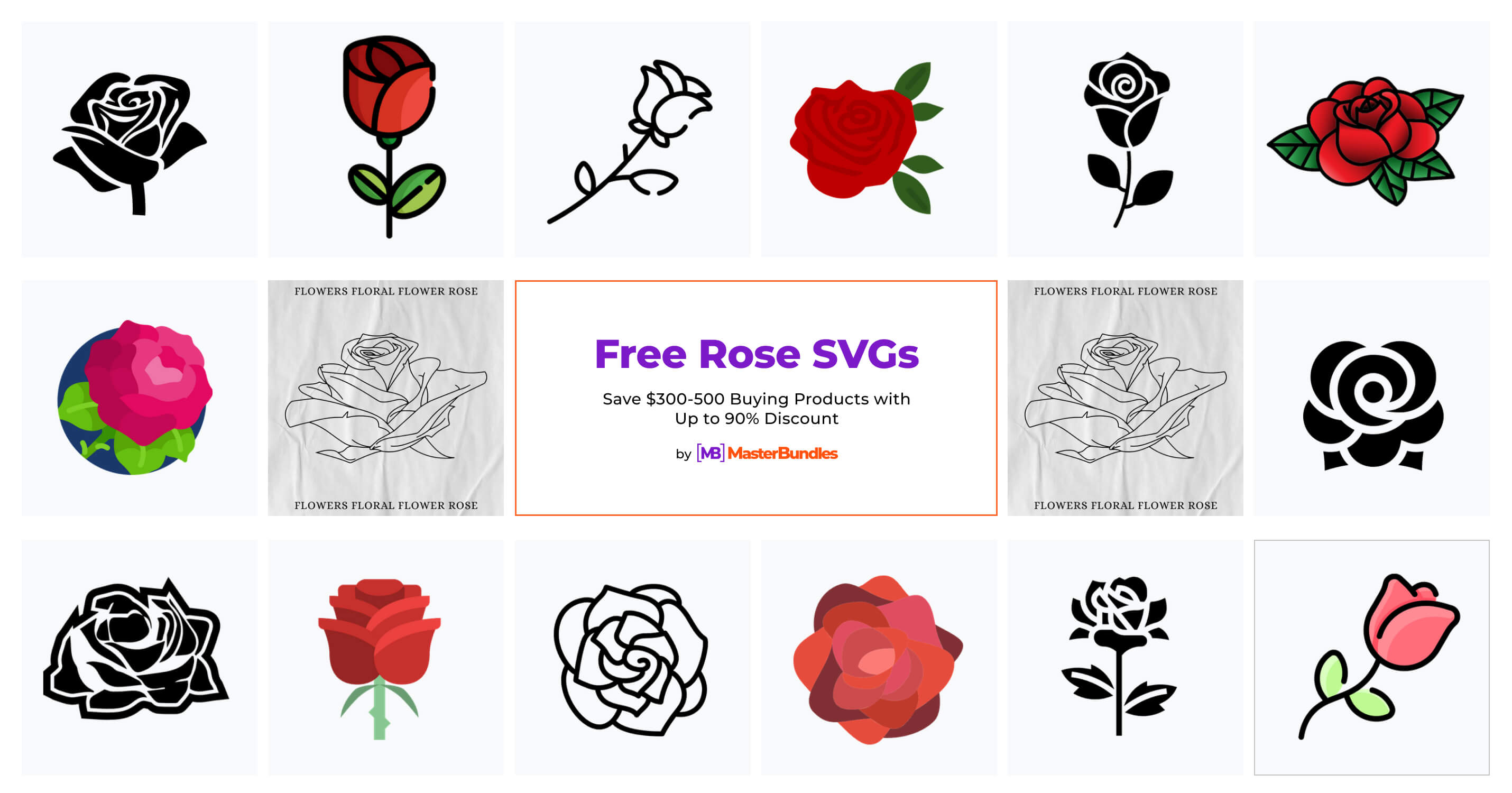 Rose Flowers - Free SVG Files 