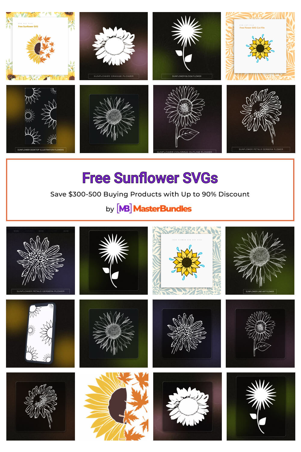 free sunflower svgs pinterest image.