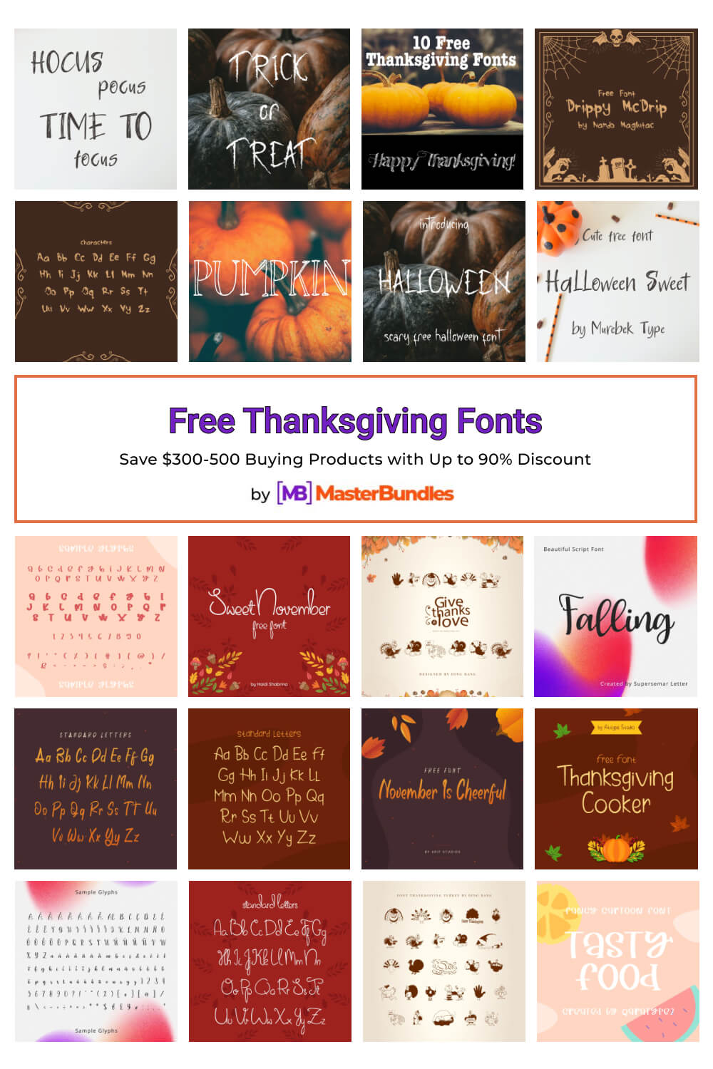 free thanksgiving fonts pinterest image.
