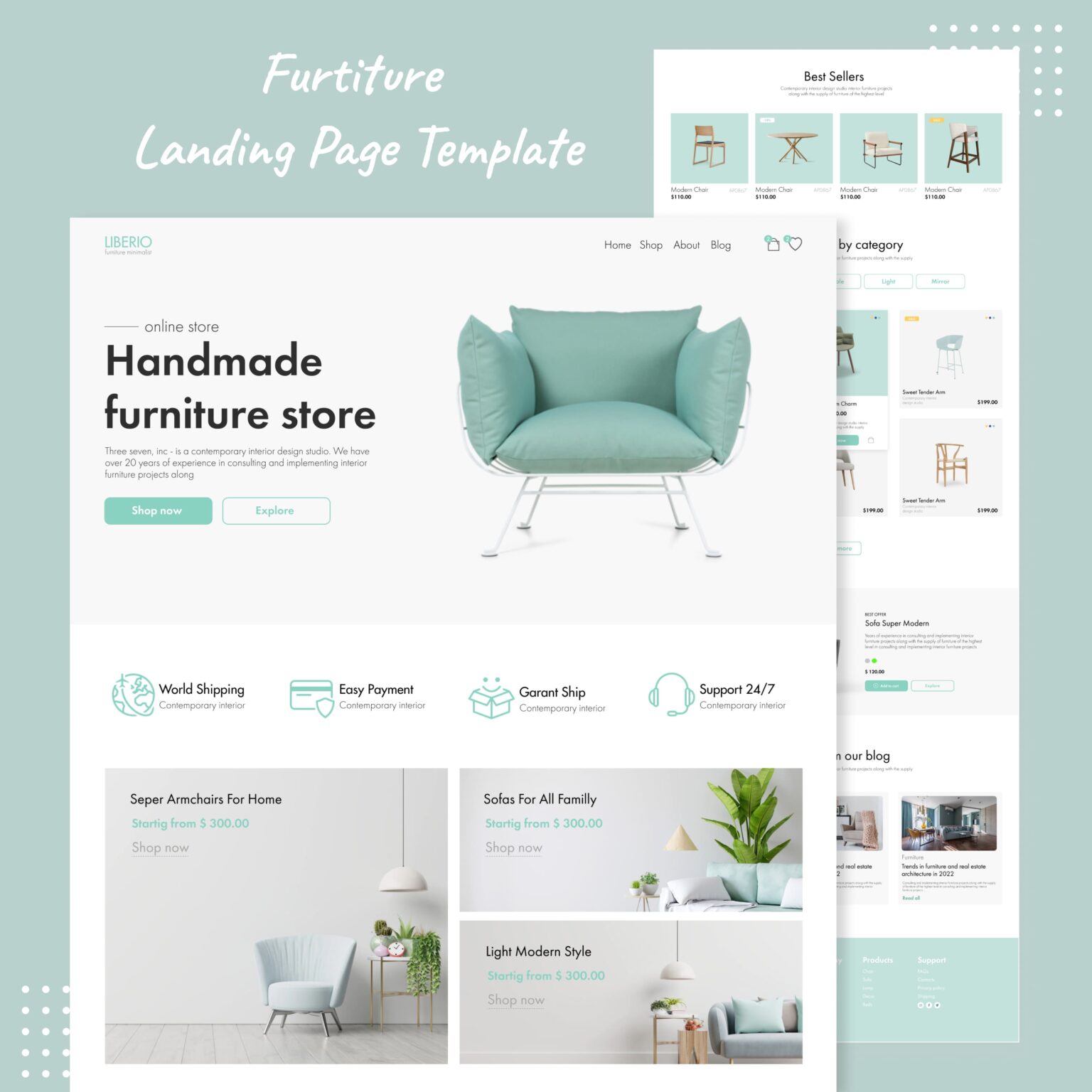 Furniture Landing Page Template – MasterBundles