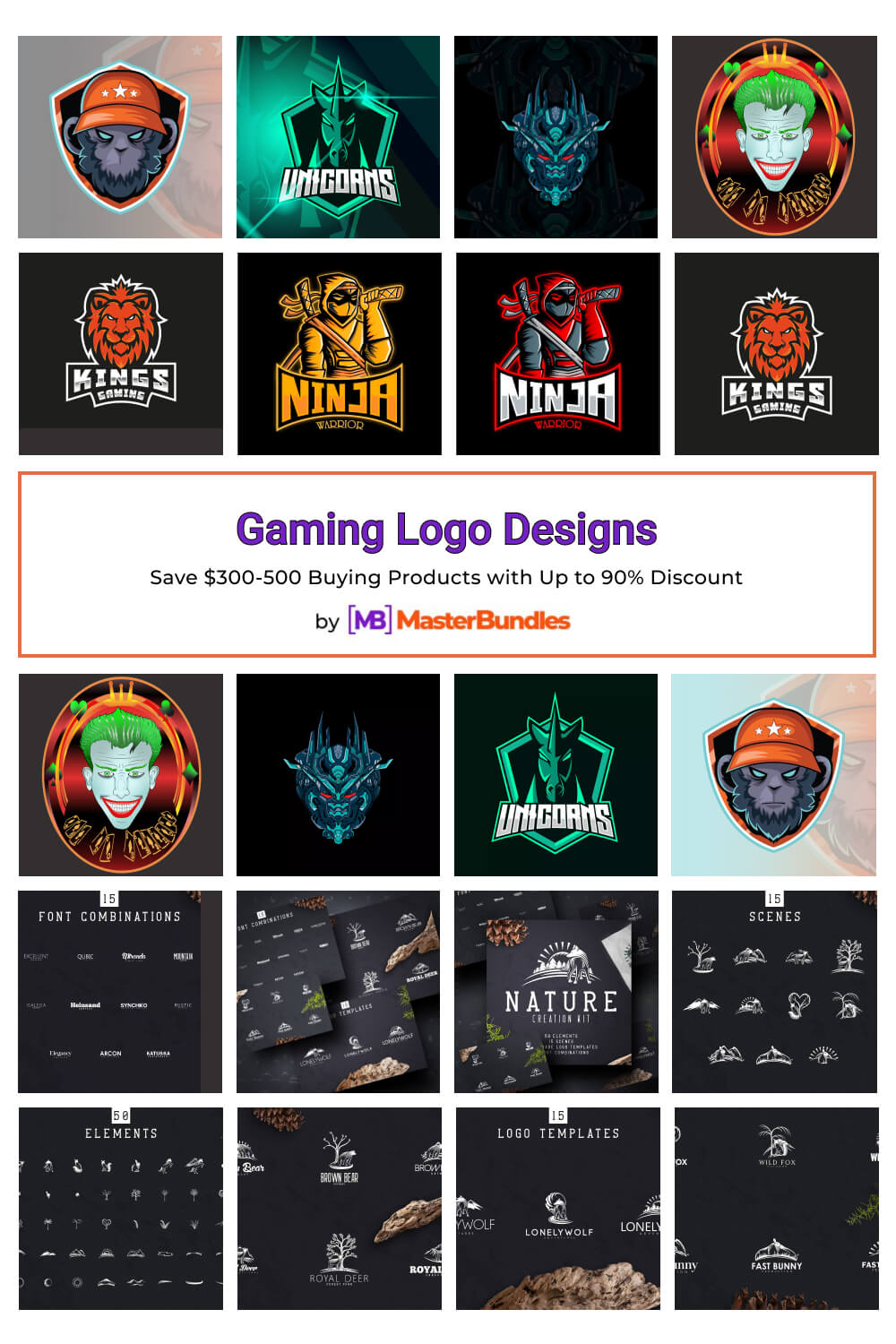 gaming logo designs pinterest image.