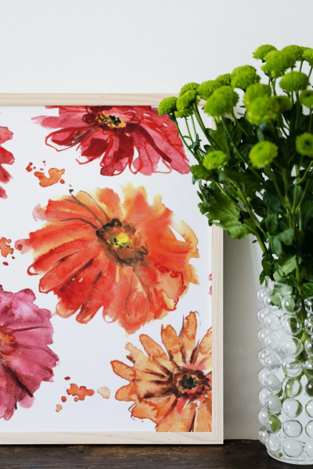 Decorate your space with a collection of hand-drawn graphic chrysanthemum flowers.