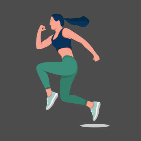 Girl Run Yoga Illustration only for 1$ - MasterBundles